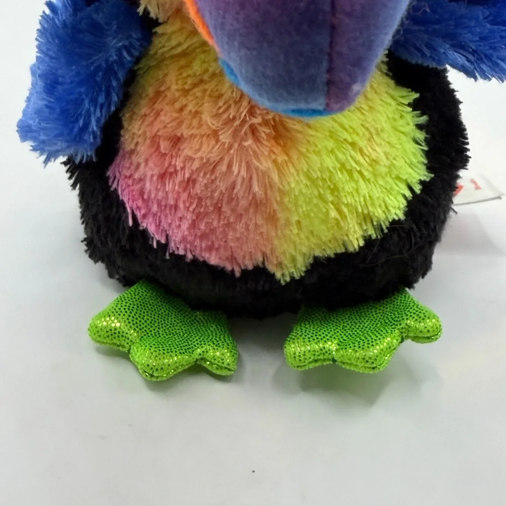 2018 BeaksTy Plush Toucan Toy with Black and Rainbow Colors